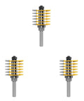 Adjustable 2 Tooth Finger Joint Router Bit For Woodworking Pros, 8mm To 16mm shank and steel blade design for crafting tenon joints.