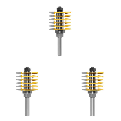 Adjustable 2 Tooth Finger Joint Router Bit For Woodworking Pros, 8mm To 16mm shank and steel blade design for crafting tenon joints.