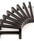 Oil Rubbed Bronze Cabinet Pulls 3 Inch 10 Pack Solid Metal Handles with Smooth Rounded Edges, arranged in a fan shape.