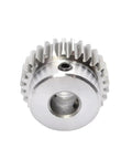 Beefy 1.5 Mod Bevel Gear And 50T Spur Pinion Set For Motors, steel gear close-up, 5mm bore, ideal for DIY RC and industrial gear drives
