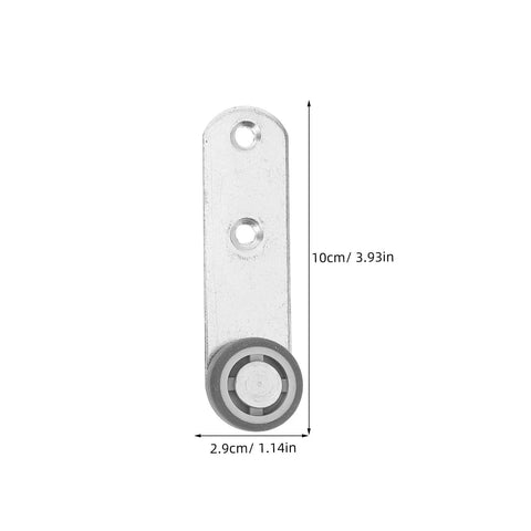 Four Piece One Point Six Inch Rubber Sliding Door Rollers That Glide Smooth As Silk With Precision Bearings Built For Barn Closets And Side Track Wardrobe Systems, silver roller bracket with rubber wheel.