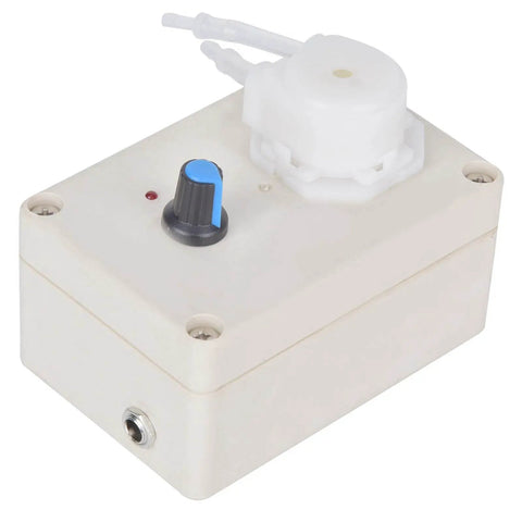 Peristaltic Liquid Dosing Pump For Lab And Aquarium Use 110 To 240 Volts, 50 And 60 Hz, 4 Watts, shown with adjustable knob