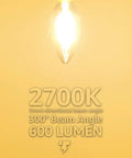 Dimmable E12 LED Candelabra Bulb 60W Equivalent Vintage Chandelier Light Bulbs C11 Filament In Clear Glass 2700K Soft White