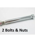 Two Pack Caliper Bolt And Nut Kit For 10K And 12K Trailer Disc Brakes Chrome Finish Includes Two Six Inch Shoulder Bolts And Two Matching Nuts For Caliper Bracket Mounting Replaces 7-186-KITx2 BP18-105 chrome shoulder bolt and nut