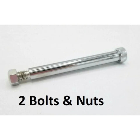 Two Pack Caliper Bolt And Nut Kit For 10K And 12K Trailer Disc Brakes Chrome Finish Includes Two Six Inch Shoulder Bolts And Two Matching Nuts For Caliper Bracket Mounting Replaces 7-186-KITx2 BP18-105 chrome shoulder bolt and nut