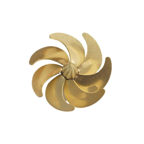 Brass 7-blade propeller for 1:96 RC boats and submarines showcasing smooth propulsion, part of Dual Direction Propellers For 1 To 96 RC Boats And Submarines Positive And Negative Props For Forward And Reverse Thrust Smooth Propulsion Stable Drive Plug And Play Fit For 1 To 96 Scale Remote Craft