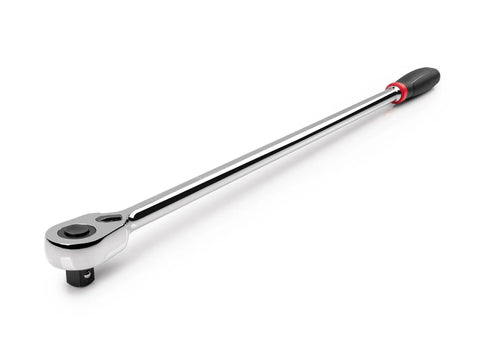 Half Inch Drive 24 Inch Quick Release Extra Long Ratchet With Comfort Grip 90 Tooth Gear for Ultra Low Swing and Easy Access in Tight Spots