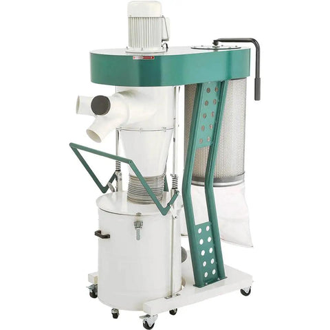 Heavy Duty 2 Hp Portable Cyclone Dust Collector Green Shop Beast That Sucks Up Sawdust Effortlessly And Keeps Your Workshop Spotless Every Single Day, top view showing motor and filtration system.