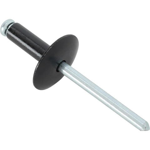 Built Tough Blind Rivets 3/16 Inch Large Head White Aluminum With Steel Shank 250 Pack Box For Quick Sheet Metal Fixes Rock Solid Grip Range Quarter To Three Eighths