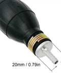Close-up of Six Millimeter And One Quarter Inch Rubber Fuel Transfer Vacuum Hand Primer Pump Bulb nozzle showing measurements