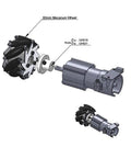 60mm mecanum wheel with 6mm hub and motor shaft, exploded view for Arduino robot