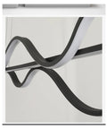 Close-up of Straight Up Modern Linear Led Pendant Light 1000Mm Long Dimmable Hanging Bar Fixture design with sleek black and white curves.
