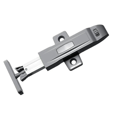 Push Latches With Rebound Locking Device For Cabinets And Drawers, touch open catches without handles in gray ABS material