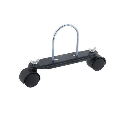 2 Pack Mobile Pulley Brackets For Oil Filled Radiator With 4 Casters 2 U Shaped Hooks And Mounting Accessories 360 Degree Universal Wheels No Hassle Install, black metal bracket with wheels