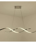 Upgrade Your Digs With This Slick Wave Shaped LED Pendant Light Boasting A Premium Gold Chrome Plated Finish Perfect For Restaurants Kitchens And Chill Dining Spaces, featuring a modern wave design.