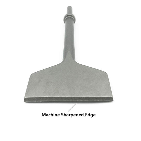 3 Inch Wide Air Chisel Bit For Tile And Thinset Removal, 0.401 Inch Shank, Heavy Duty Pneumatic Tile Scraper, machine sharpened edge