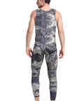 Rear view of 5mm Camouflage Neoprene Wetsuit For Men, Spearfishing Ready Hooded Scuba Gear, Premium Thermal Suit For Warmth, Flex Comfort