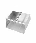 Stainless Steel Dustpan And Grain Scooper Rugged Metal Build With Ergonomic Handle For Easy Debris And Grain Cleanup In Workshops Warehouses Farms And Home XL Heavy Duty Must Have For Tough Messes, angled view