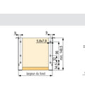 Technical diagram of Two Drawer Runners With Roller Guide And Sides, Partial Extension Metal Drawer System, dimensions included