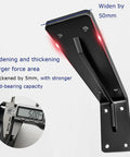 Heavy-Duty Wall Mount Shelf Brackets Rock Solid L Braces Built Tough For Max Weight Up To 150 Pounds Matte Black Steel with 50mm width.