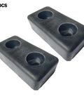 2 Pack Rubber Feet For Fitness Equipment, Shock Absorbing Vibration Dampening Pads, black rubber with two holes, side view