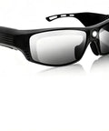 Bluetooth Safety Glasses With Photochromic Lenses And Crisp Clear Audio For The Daily Grind Rechargeable Led Work Eyewear With Twenty Hour Battery Life Tr90 Frame Ansi Certified Smart Audio Sunglasses Built Different, black frame with clear lenses.