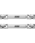 Stainless Steel Drive Shaft With D Shaped Hole For 1/18 FMS FCX18 RC Car Heavy Duty And Durable Transmission Axle Connection For Long Lasting Performance And Precise Fit, two silver shafts
