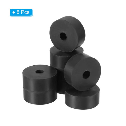 Heavy Duty Rubber Vibration Isolation Washers With Tough Anti Mechanical Damping Feet Pads To Handle Kickback And Stay Rock Solid Black Anti Slip Cushion Boots Eight Pack Rock Steady stacked in a pile.
