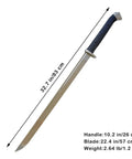 34 Inch Handmade Full Tang High Carbon Steel Samurai Katana With Scabbard, 1065 Blade, Badass TPR Grip, Stainless Guard