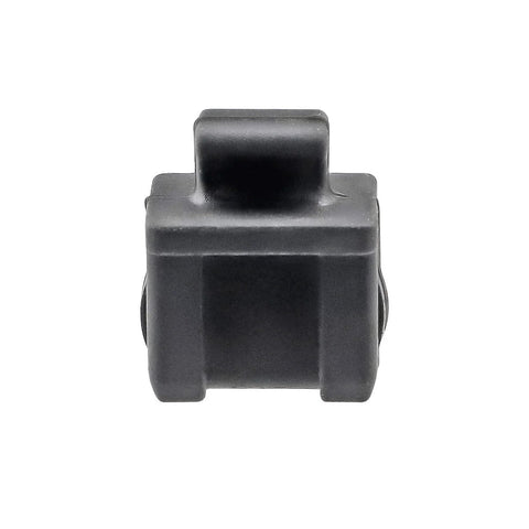 SFP silicone port cap protector, black, 0.55 x 0.47 x 0.67 in, pack of 20 (front view)