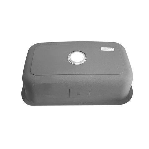 Bottom view of Undermount Single Bowl Kitchen Sink, 31 Inch By 18 Inch By 9 Inch, 18 Gauge 304 Stainless Steel With Satin Finish.