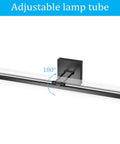 32 Inch Matte Black Bathroom Vanity Light With 18W Adjustable LED Fixture, 6000K Cool White, rotatable light tubes in focus