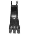 Front view of 8-Inch Wide Backhoe Bucket With Three Carbon Steel Teeth, Hydraulic Tilt Attachment For Excavators And Backhoes.
