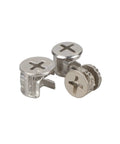 Heavy Duty Three In One Connector Eccentric Wheel Hardware for cabinets silver nickel plated zinc alloy fittings