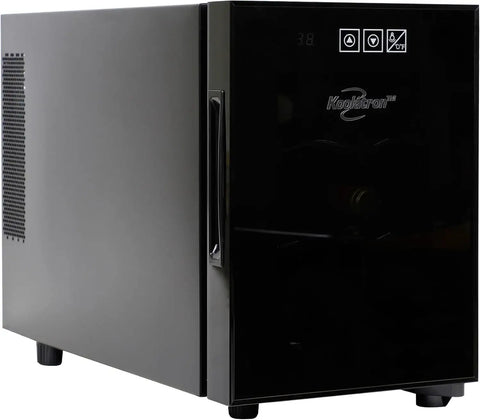 Six Bottle Wine Fridge With UV Protective Glass Door And Soft Interior Lighting Freestanding Beverage Cooler