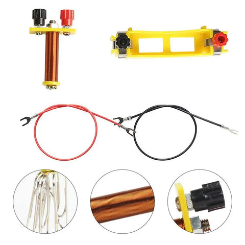 Two Pack Education Electromagnet And Electric Circuit Lab Kit components with wiring and coil detail, classroom teaching tool.
