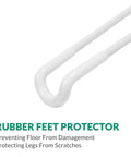 Close-up of rubber feet protector on 16 Inch Hairpin Leg Set Of 4 For Furniture And DIY Projects, White Powder Coat Finish.