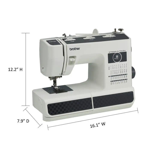 No Sweat Dead Simple Sewing Machine With 37 Built In Stitches And Automatic Needle Threader Including Drop In Top Bobbin and 16.1" width.