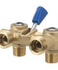Washing Machine Shut Off Ball Valve With Beefed Up Brass Construction For Heavy Use, 1/2 Inch IPS Inlet to 3/4 Inch Hose Outlet