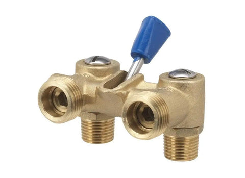Washing Machine Shut Off Ball Valve With Beefed Up Brass Construction For Heavy Use, 1/2 Inch IPS Inlet to 3/4 Inch Hose Outlet
