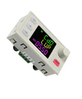 CNC DC Step Up Step Down Converter with color screen and adjustable voltage current regulator for solar charging, angle view