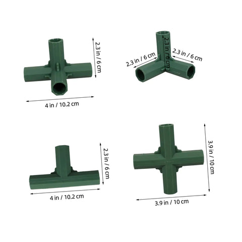 12 Piece Garden Frame Connectors And Versatile Four Way Brackets For Plastic Greenhouse Pipe Fittings DIY Friendly Heavy Duty Support For Building And Repairing Garden Structures