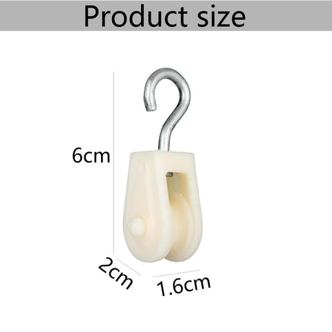 10 Pack Nylon Pulley Set Small Plastic Single Sheave Rope Pulley For Lifting And Attaching Wire Antennas, 6x2x1.6cm size.