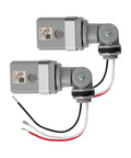 Two Pack No Fuss Photocell Sensor For Outdoor Lights, 120VAC Dusk To Dawn Switch, IP54, weatherproof outdoor use with durable 16 AWG wiring