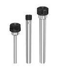 Spindle Extension Rod With ER Collet For Milling Machine And Lathe in three sizes with black and silver parts for stable rotation.