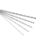 Top-Notch Extra Long High Speed Steel Drill Bit Set for Woodworking, 5-Piece, 2-5mm, 150mm Length, displayed on white background.