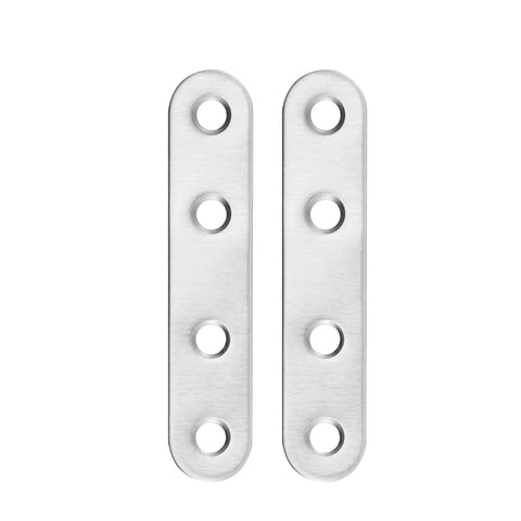 Two stainless steel mending plates from Beefy 20 Pack Black Cabinet Brace Brackets 3 Inch Hinge Repair Plates Kit