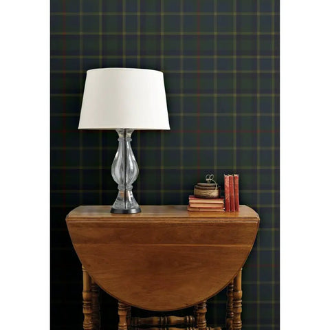 Built Tough Heavy Duty Textured Vinyl Wall Covering Custom Printed Leather Look Design Commercial Grade High Traffic Ready Wallcovering with lamp and table.