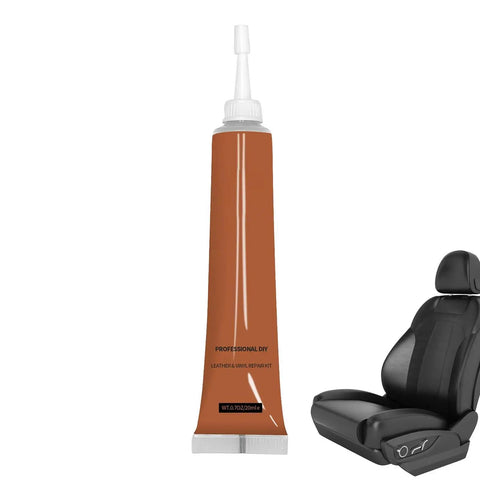Seamless Leather Scratch Repair Balm For Restoring Faded Cracks And Scuffs Glossy Finish Multi Function Recoloring Conditioner Paste Protective Coat Indoor Furniture Restoration Care shown with auto seat.