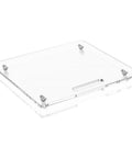 Heavy Duty Slide Out Rolling Dolly For Kitchen Counter Appliance Glide Tray with clear acrylic design and ergonomic handle.